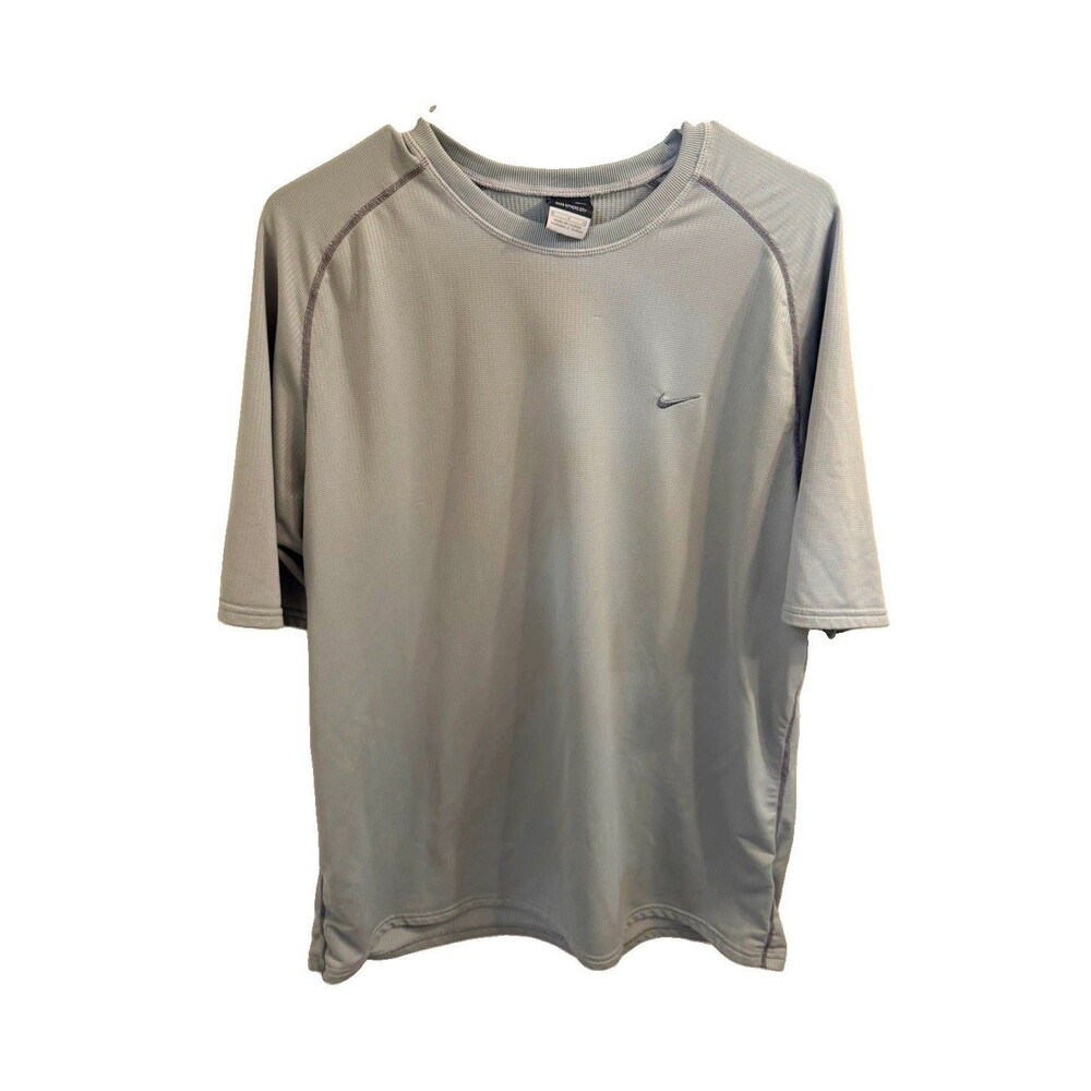 Nike Sphere Dry Moisture Wicking Mesh Athletic Fit Crew Tee Gray Mens L